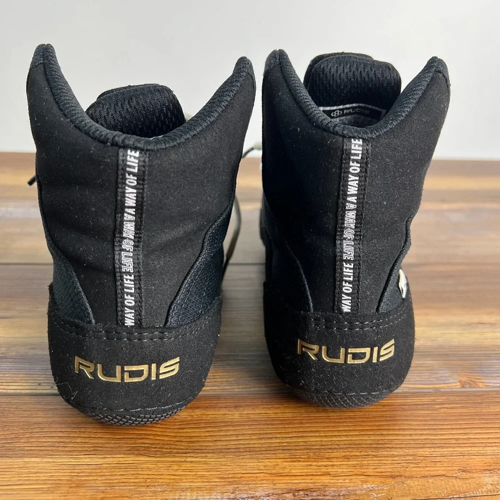 RUDIS Colt 2.0 Wrestling Shoes Mens 10.5 Womens 12 Black Gold CLT-0018-BG-10-5